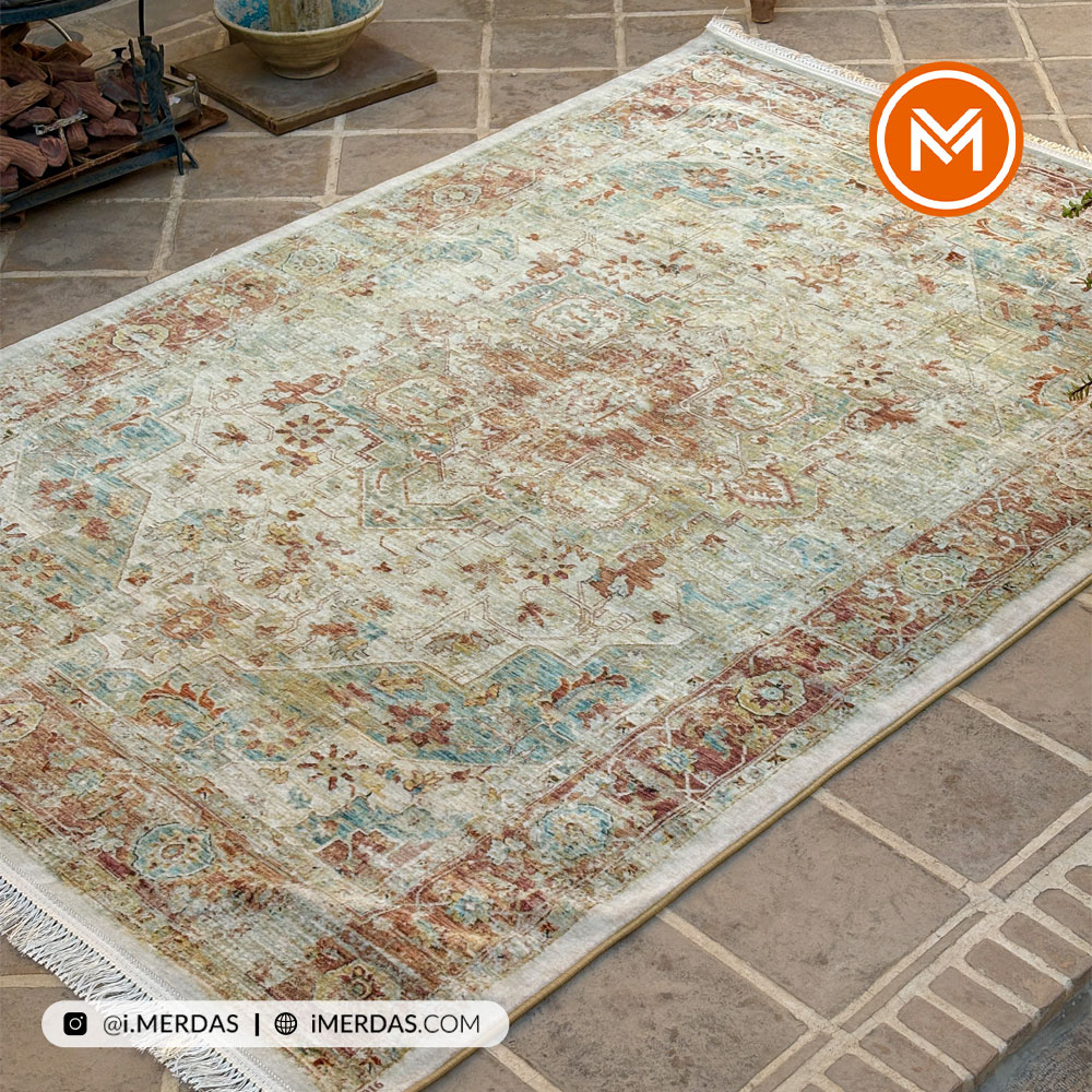 فرش کهنه نما کد N00016 زمینه تمام رنگ